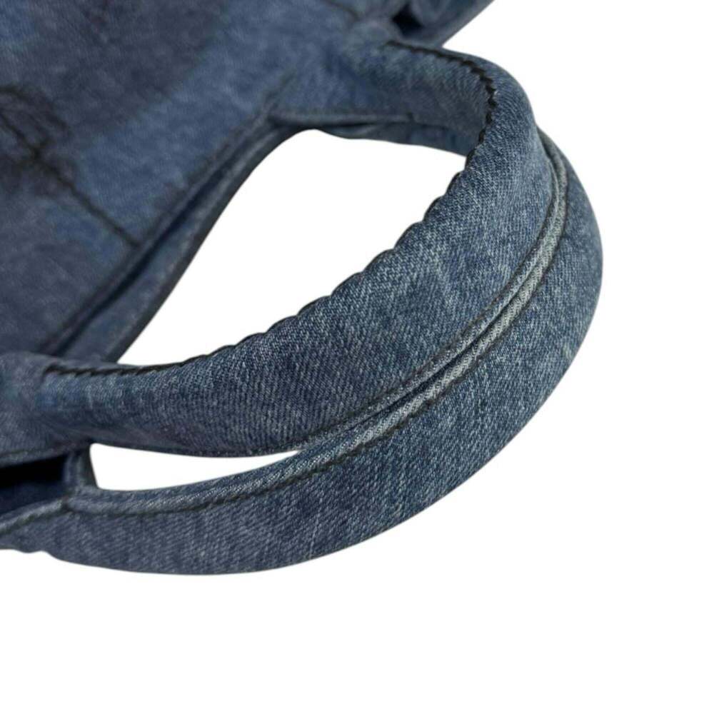 Prada Canapa Tote M Shoulder Bag, Denim 1BG642 Blue, Women's, PRADA 2-way - Picture 15 of 16